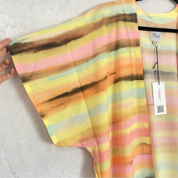 Revolve Plush NWT Apparel Sunset Kimono Women XS Multicolor Stripe Swim Cover Up - Picture 4 of 8